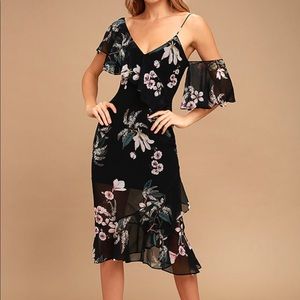 Keepsake Black floral print dress